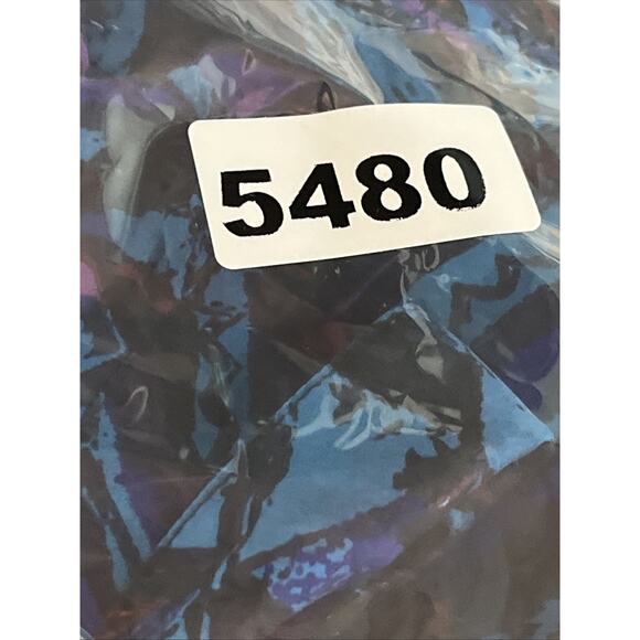 Vintage In Private Mens Long Sleeve Shirt M Silk Blue Abstract Button Up 80s 90s - Picture 14 of 14